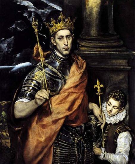 GRECO, El St Louis, King of France, with a Page Spain oil painting art